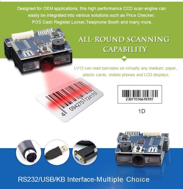 LV12 1D Barcode Scanner Module