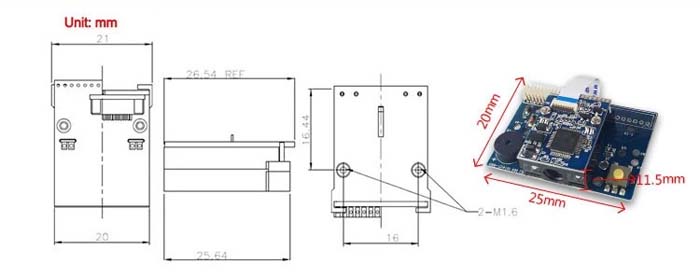 LV1400 1D Barcode Scanner Module