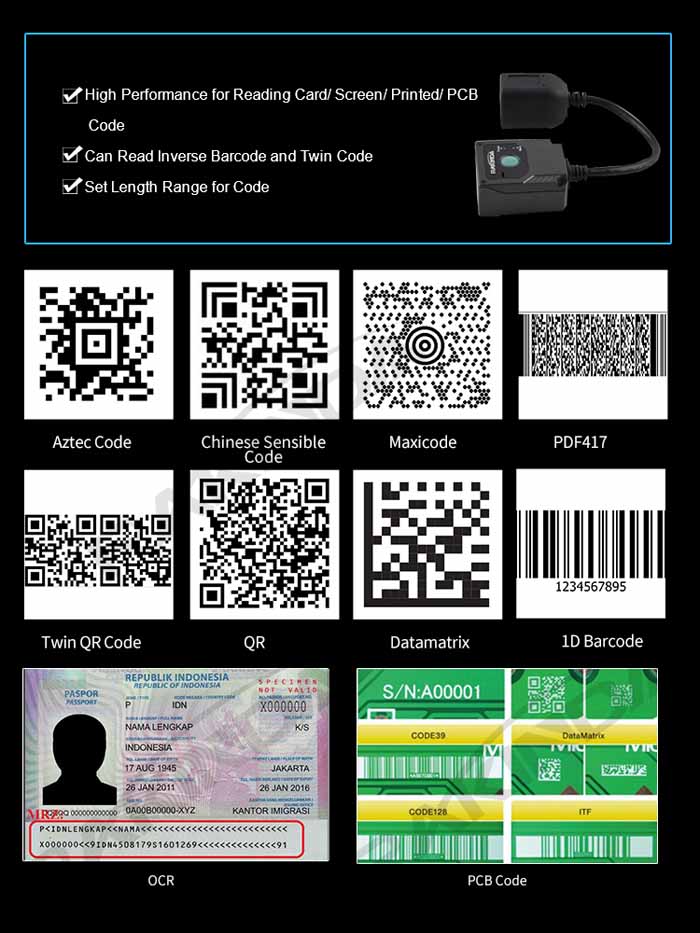 LV3000U Auto Scan 2D Barcode Scanner Reader Module