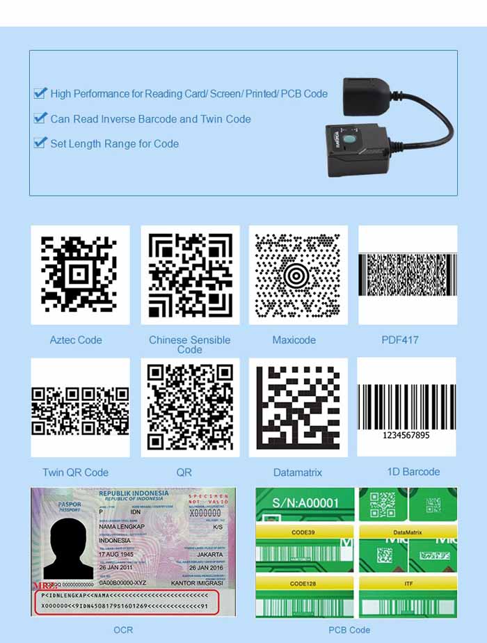 MRZ OCR Passport Barcode Scanner Module