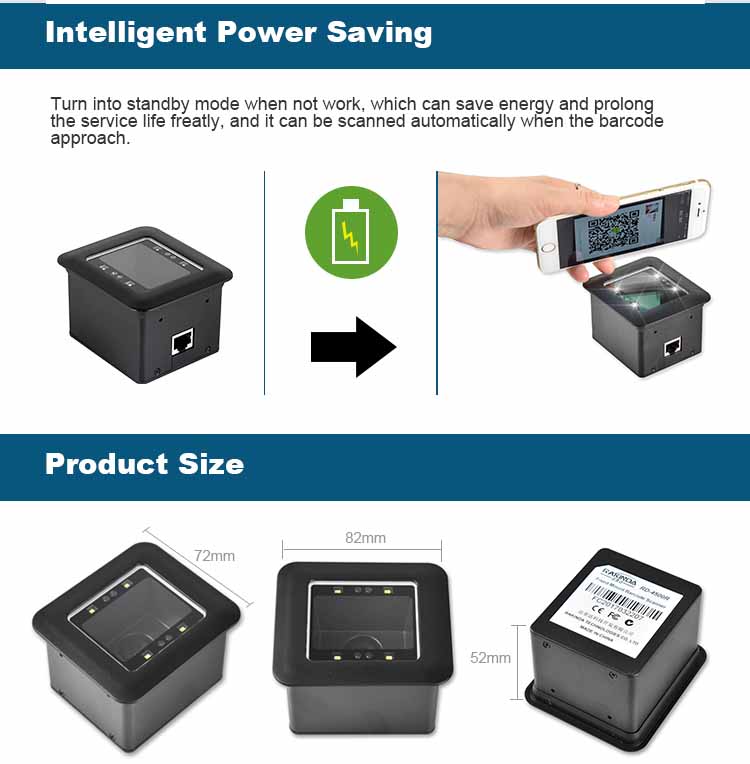 RD4500R 2D Barcode Reader Scanner for Turnstile or Kiosk