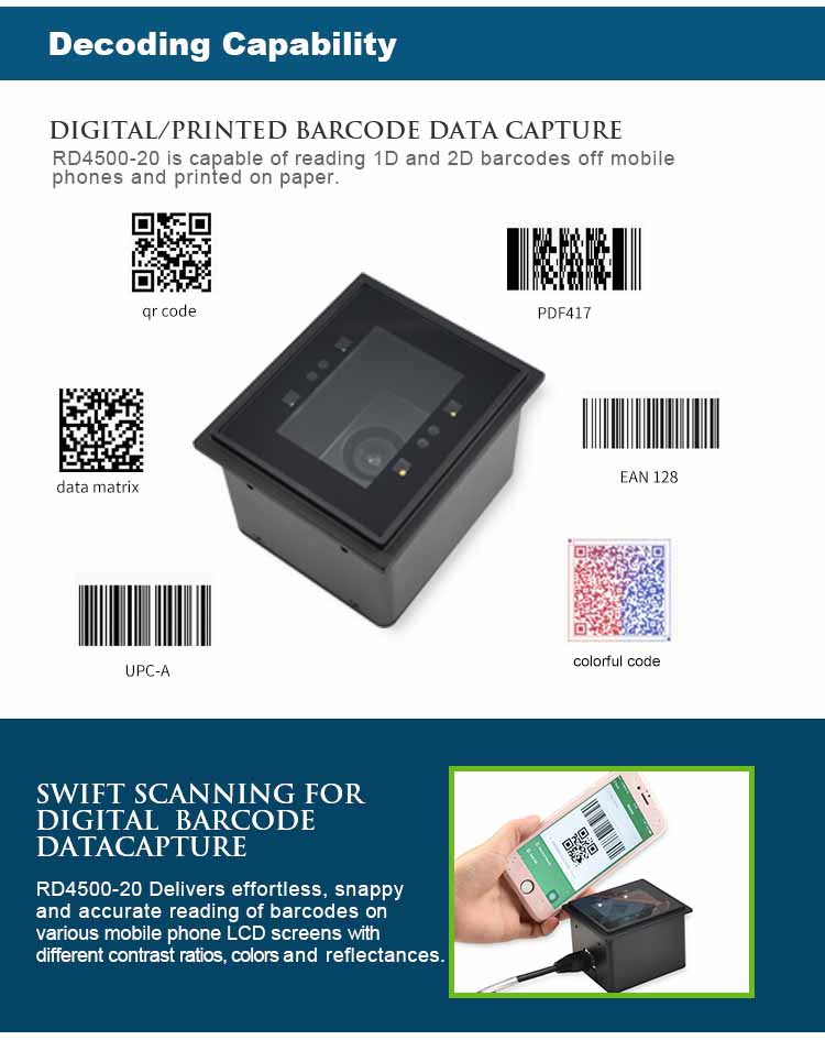 RD4500-20 2D Barcode Reader Scanner Module