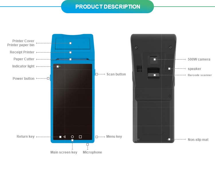 S4 POS Terminal Bluetooth Barcode Scanner Handheld PDA