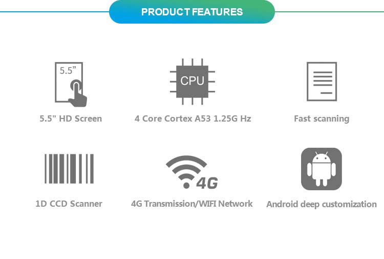 S4 POS Terminal Bluetooth Barcode Scanner Handheld PDA