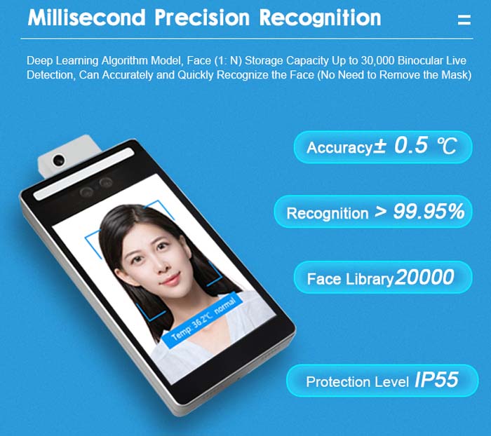 F2-H Face Recognition Infrared Temperature Measuring Device