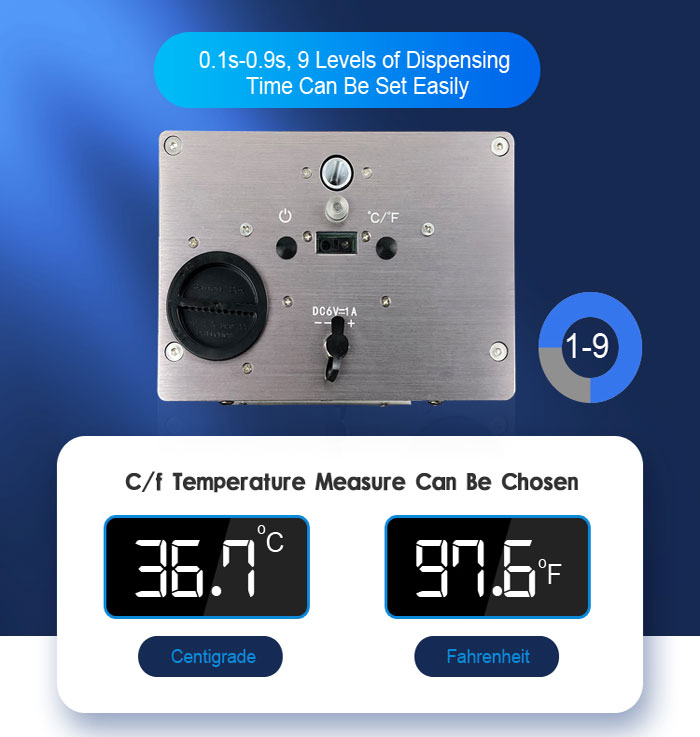 T86 Desktop Stainless Steel Hand Temperature Disinfection Dispenser