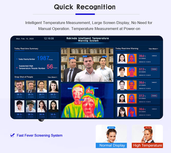 TM2 Multi-person Face Recognition Temperature Measurement System