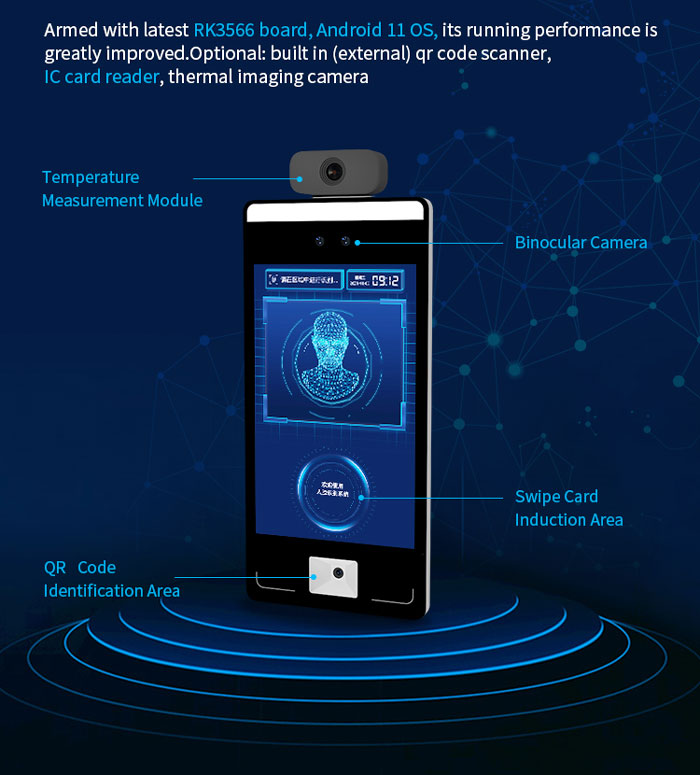 F6 Facial Recognition Temperature Scanner with infrared thermal