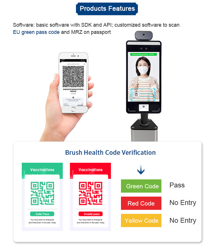 F6 Facial Recognition Temperature Scanner with infrared thermal