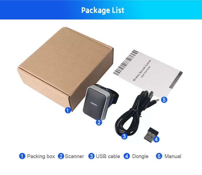 R10 Portable 2D Bluetooth Small Ring Barcode Scanner