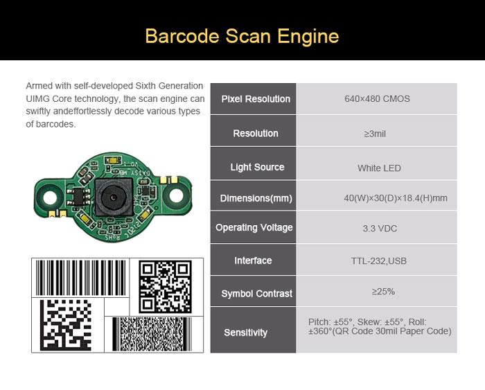 LV5300 QR Code Reading Head for Door Clock