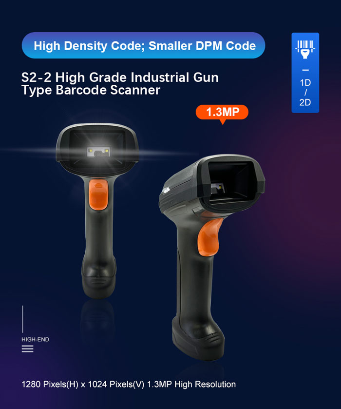 S2-1 1D Handheld Industria Wireless Barcode Scanner Reader