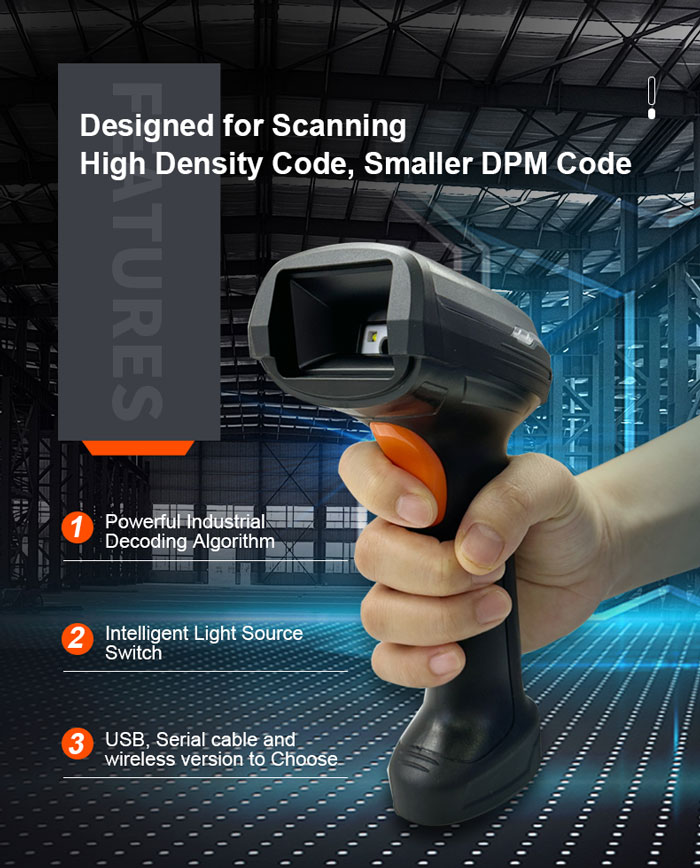 S2-1 1D Handheld Industria Wireless Barcode Scanner Reader