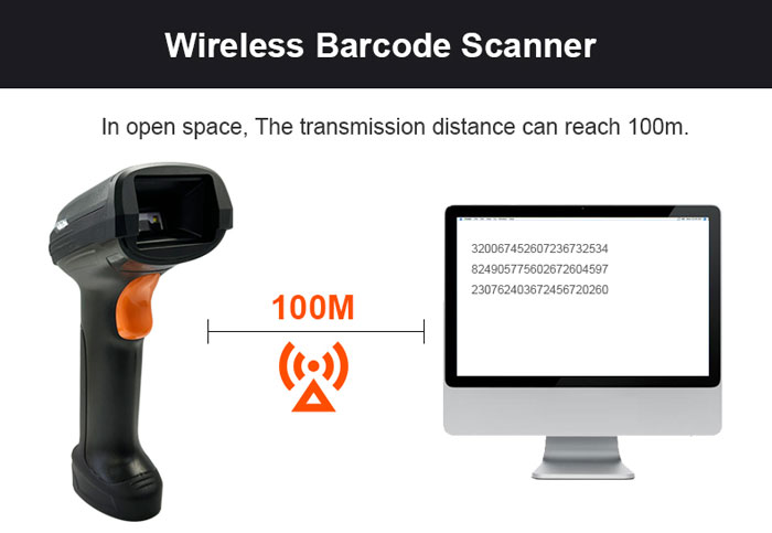 S2-1 1D Handheld Industria Wireless Barcode Scanner Reader