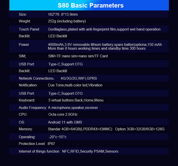 S80  Android Handheld PDA Barcode Scanner