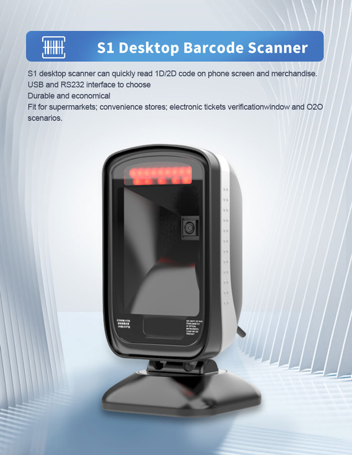 RD8402V Desktop Mobile Payment Box Barcode Scanner